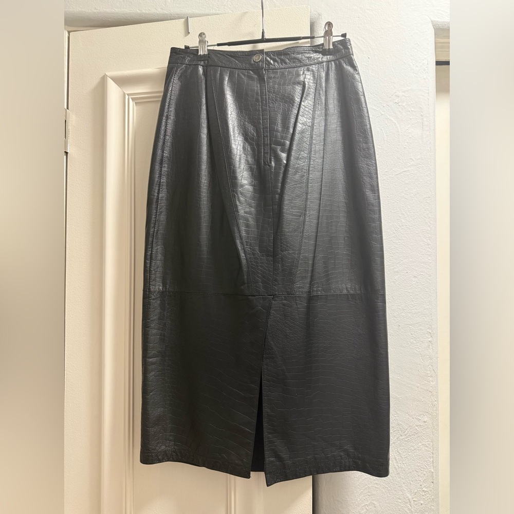 Vintage Black Leather Skirt